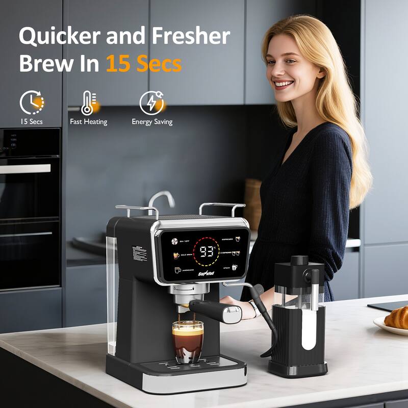 20 Bar Espresso Machine for Home and Office, Single/Double Espresso, Americano and Cold Brew