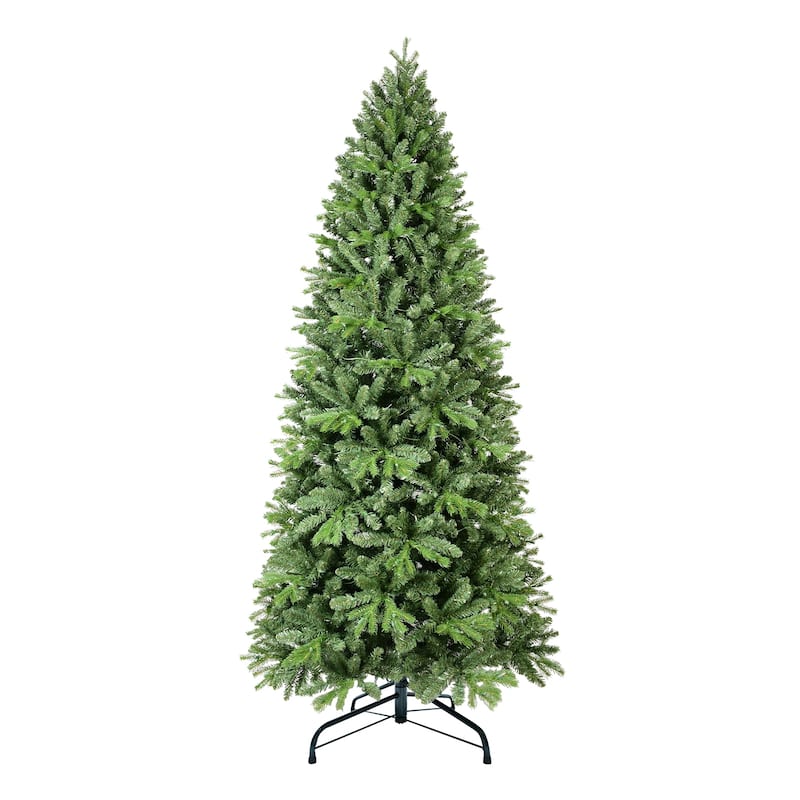 7.5FT Christmas Tree with 1599 PE+PVC Tips-Full-Bodied Holiday Tree with Hinged Branches, Easy Assembly