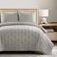 preview thumbnail 11 of 14, Lush Decor Hexagon Honeycomb Embroidered Textured Cotton Quilt Gray - King