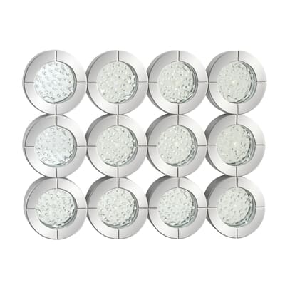 Glass Wall Mirror with Floating Crystals - Silver - Roche River Decor
