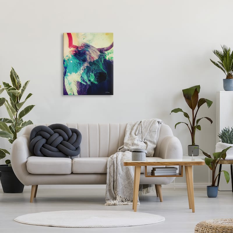 Stupell Cattle with Abstract Hues Canvas Wall Art Design by Dakota Diener