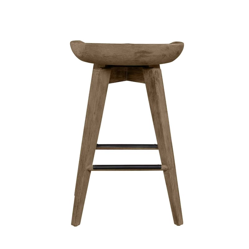 Bali Backless Wood Swivel Indoor Barstool