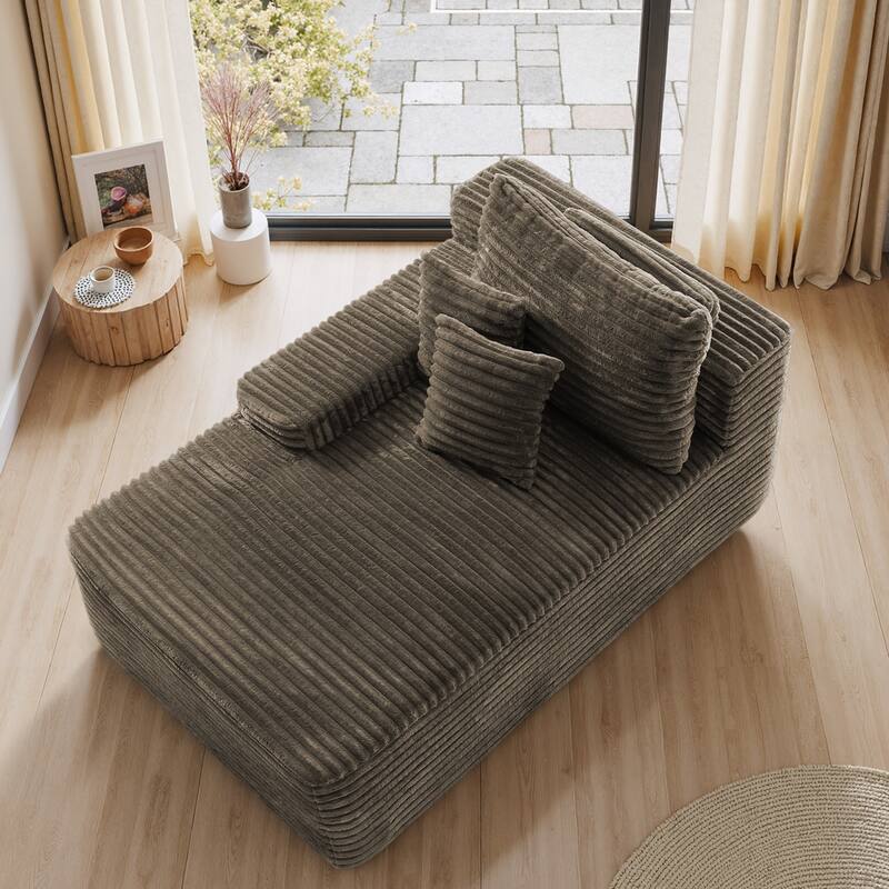 Upholstered Cloud Sectional Couch No Assembly Required L-Shape Chaise with Pillow