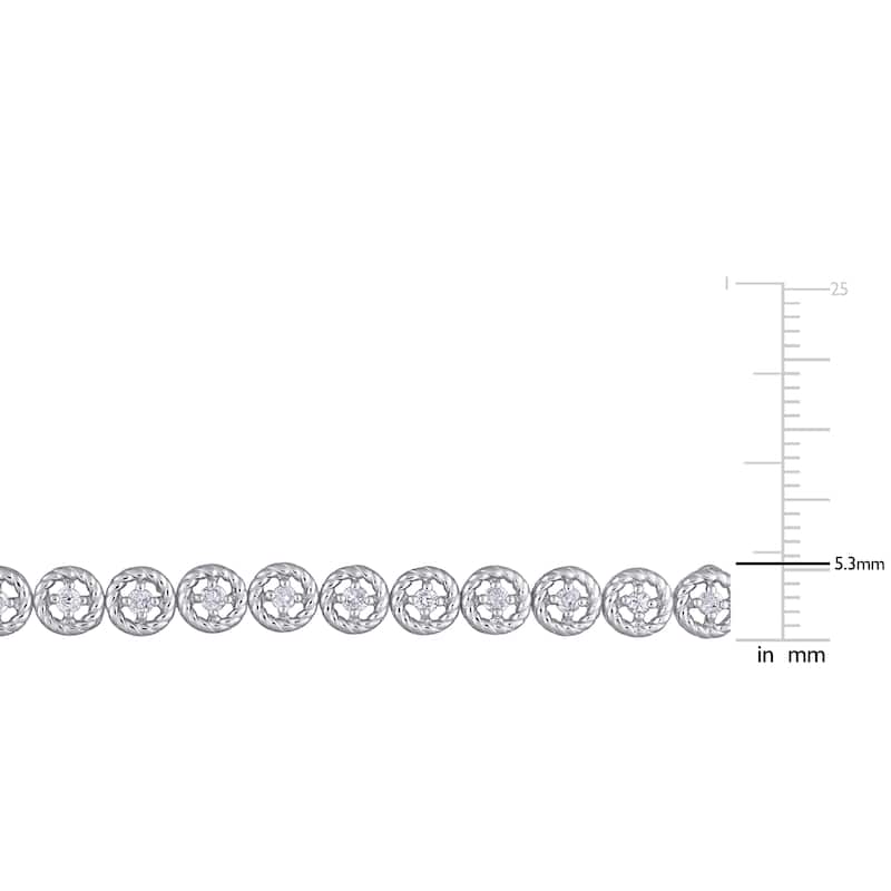 Miadora Sterling Silver 1ct TDW Diamond Tennis Link Bracelet