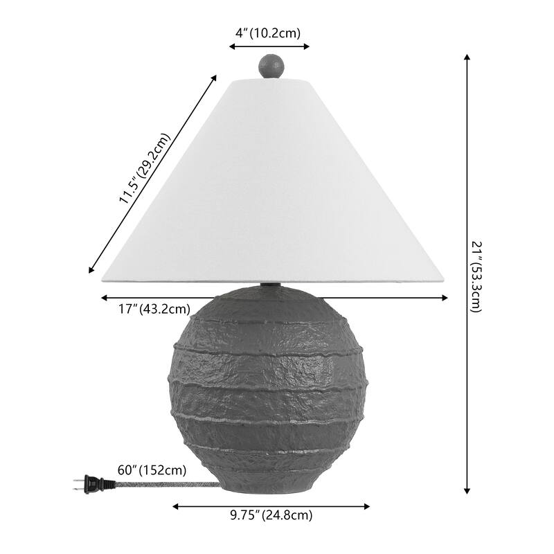 Archer 21" Resin/Metal Ridged LED Table Lamp, (Set of 2), By JONATHAN Y