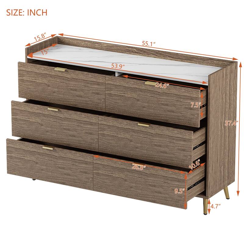 Dresser with 6 Drawers