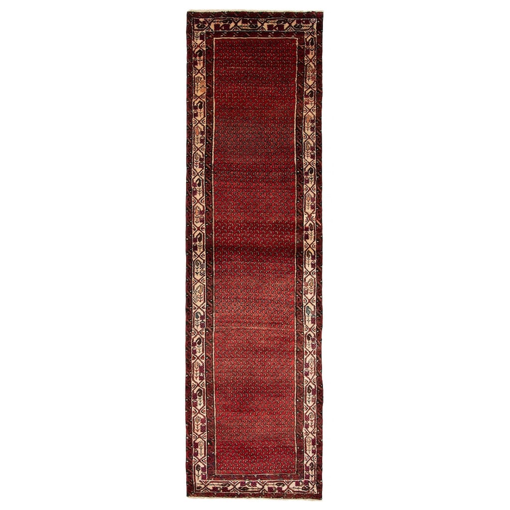 ECARPETGALLERY Hand-knotted Andelz Red Wool Rug - 2' 9" x 9' 10"