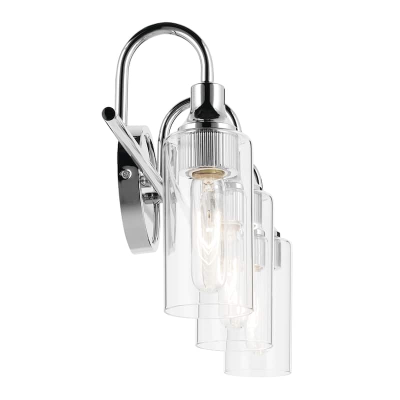 Kichler Lighting Kavi 23" 3-Light Vanity Light with Clear Glass in Chrome