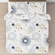 preview thumbnail 3 of 4, Star and Moon Collection Boy Girl 3pc Full Queen Comforter Set - Navy Blue Gold Grey Celestial Sky Stars Gender Neutral Unisex