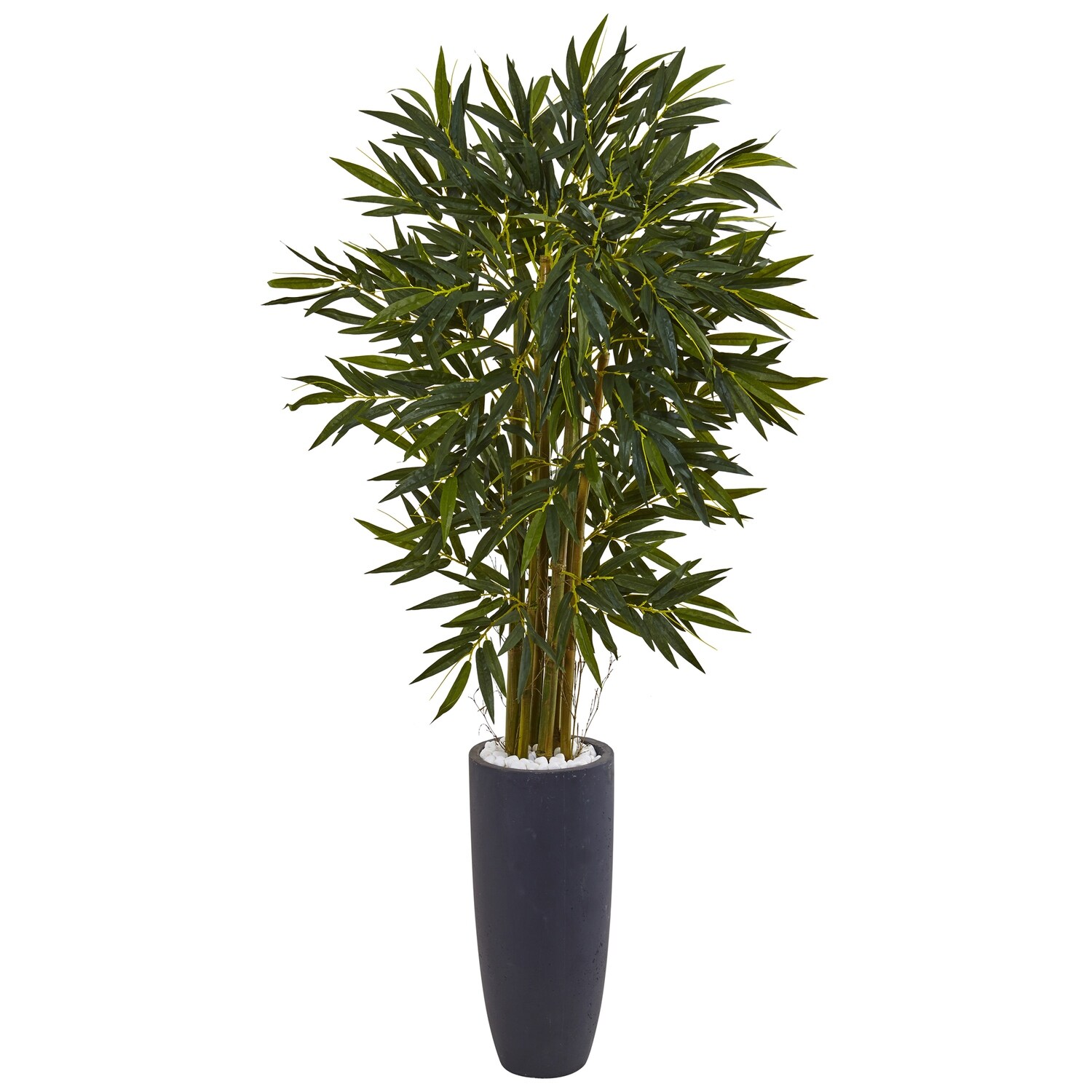 Artificial Bamboo Tree 6.5ft Indoor Faux Plant w/ Planter - Home Office Living Room Decor - Green - 51-60 Inches