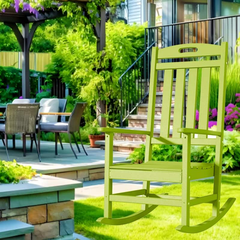 Polydun Outdoor Plastic Rocking Chair - Lime