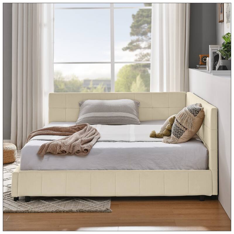 Full Size Upholstered Tufted Bed Frame for Bedroom