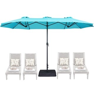 14FT Outdoor Patio Umbrella with Base Included, Extra Large Table ...