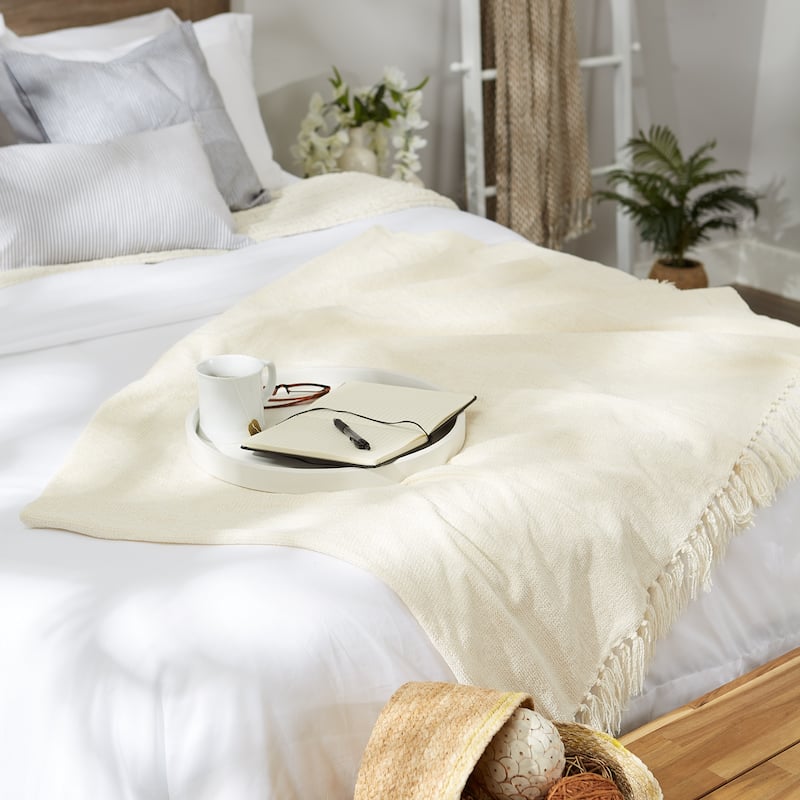 DII Soft Denim Blue Chenille Throw