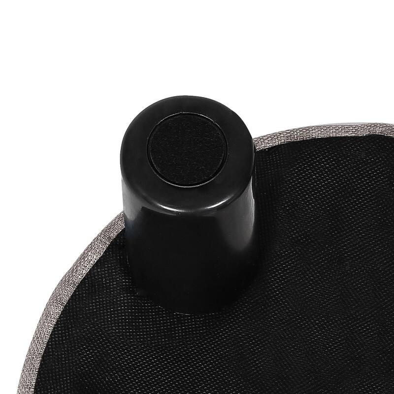 Adeco Round Ottoman Linen Footstool