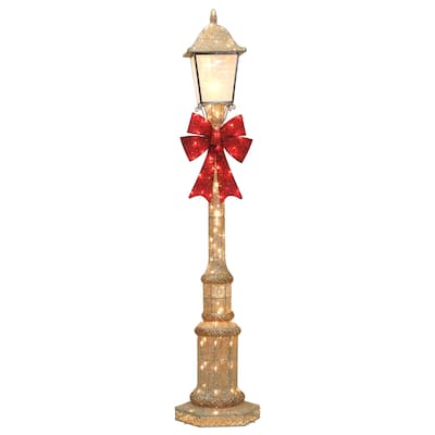 Puleo International 84" Pre-Lit Outdoor Lamp Post with 150 Warm White LED Lights