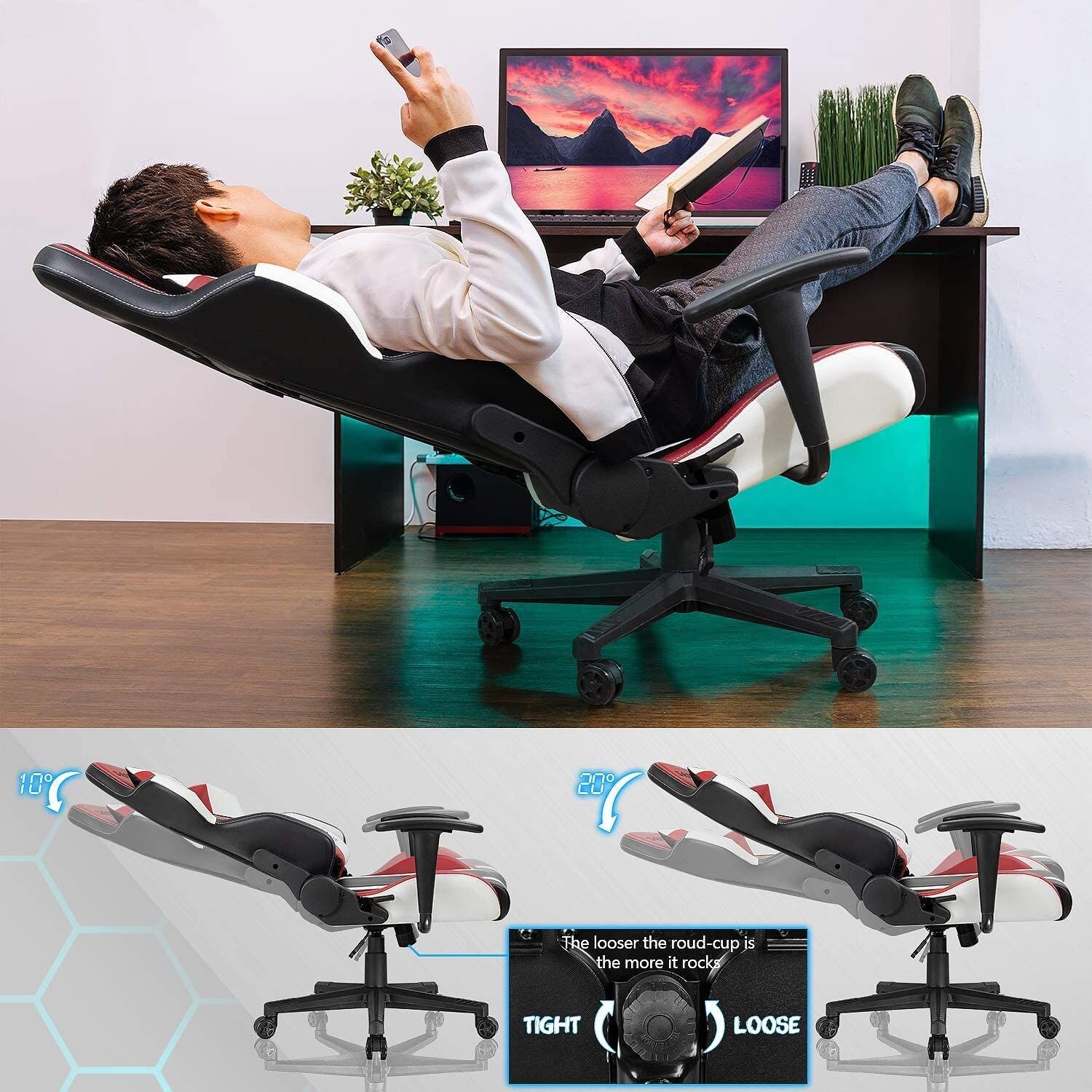 Homall gaming best sale chair with footrest