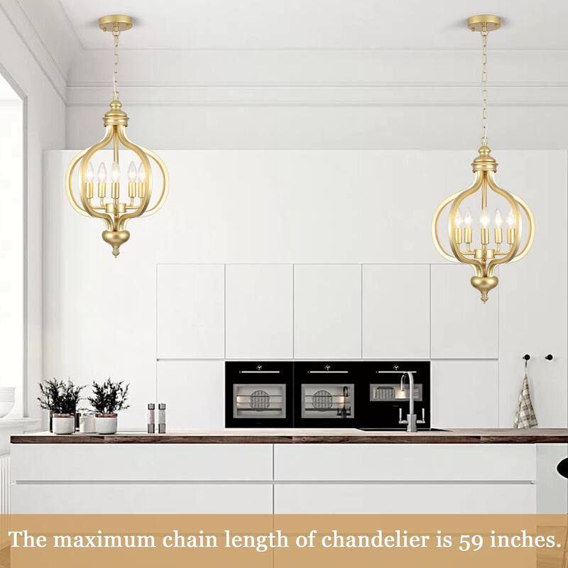 5-Light Candlestick Hanging Linear Chandelier Lighting Island Chandelier Fixture for Kitchen Island
