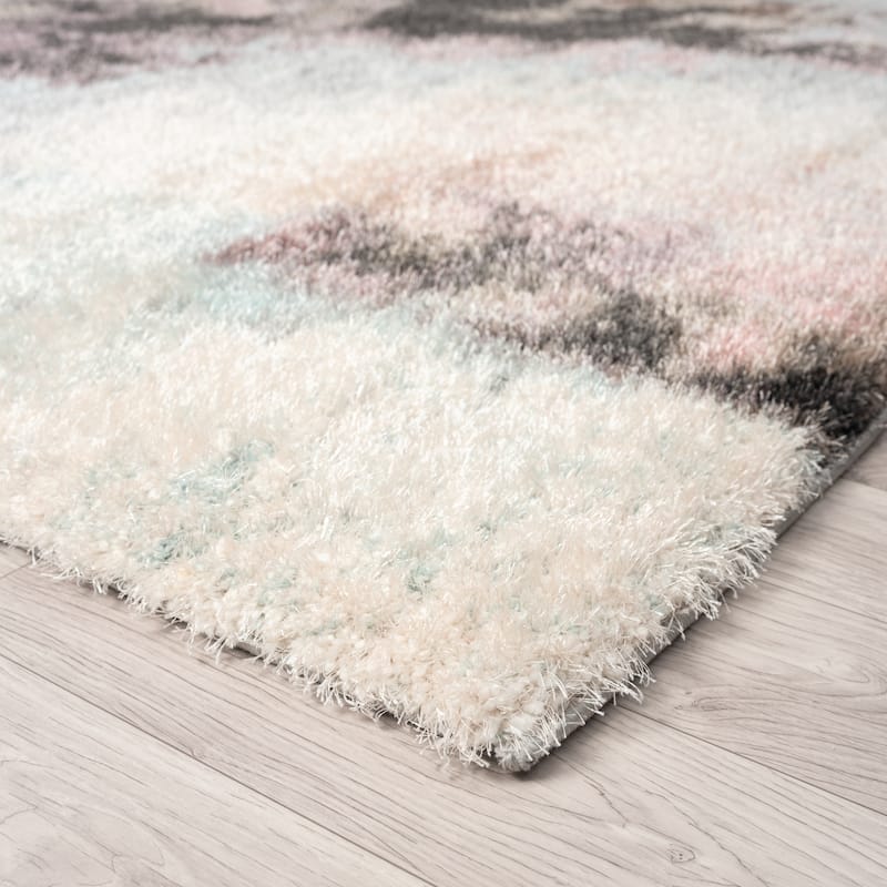 Zenith Abstract Shag Blue/Pink Area Rug