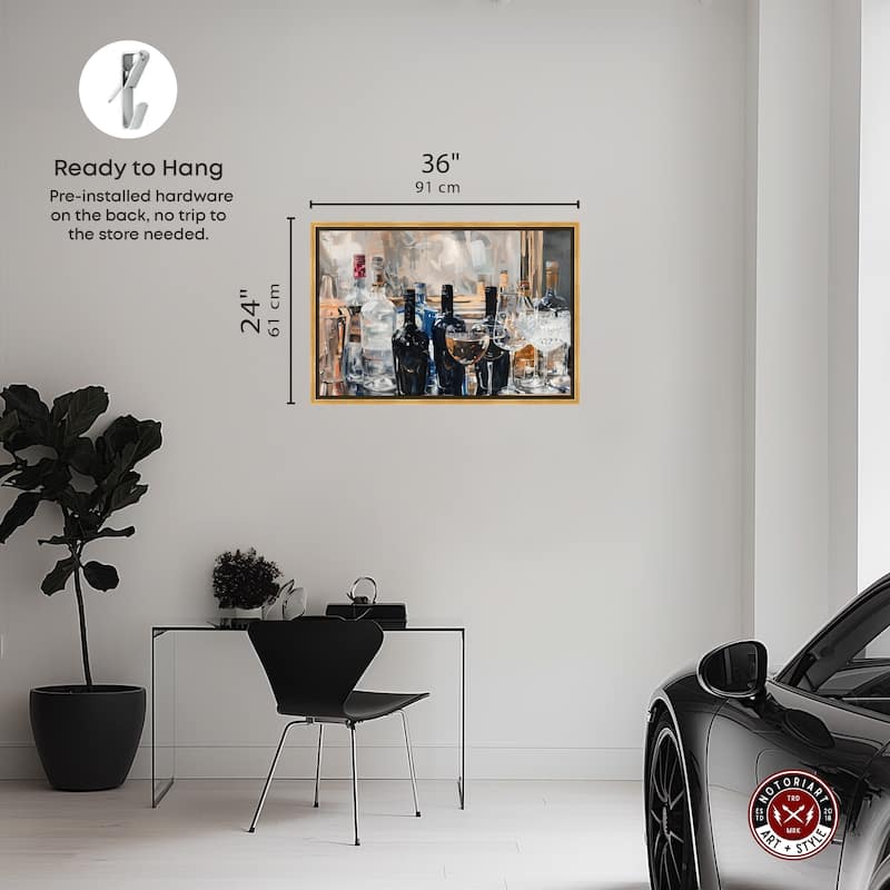 Notoriart Countertop Drinks Framed Bar Cart Art For Men