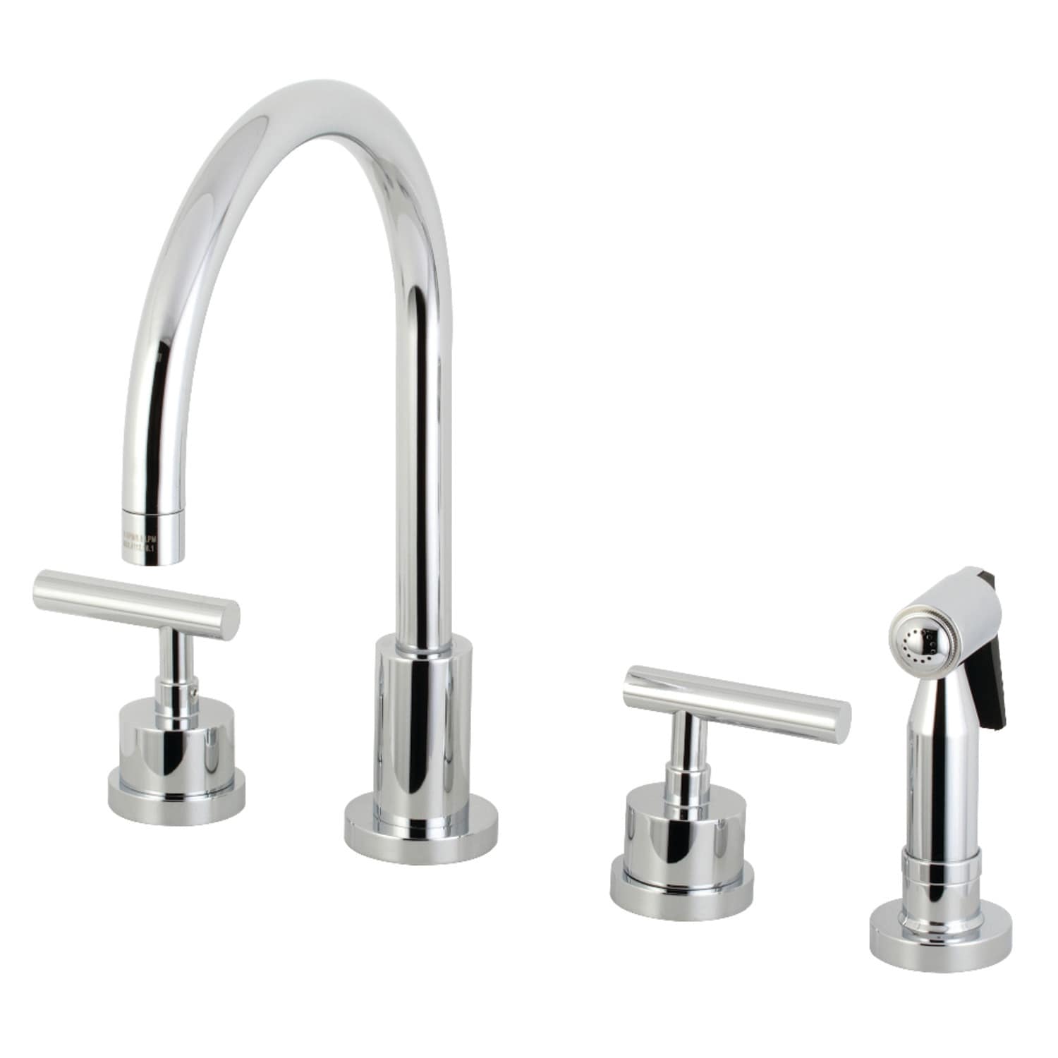 Manhattan Deck Mount Widespread Kitchen Faucet with Brass Sprayer