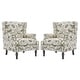 preview thumbnail 72 of 134, 2 Set Traditional Patterned Wingback Accent Chairs with NailHead