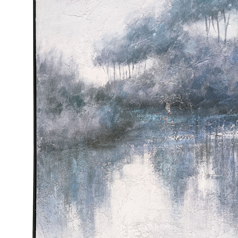 Indigo Banks, Framed Hand Painted Canvas