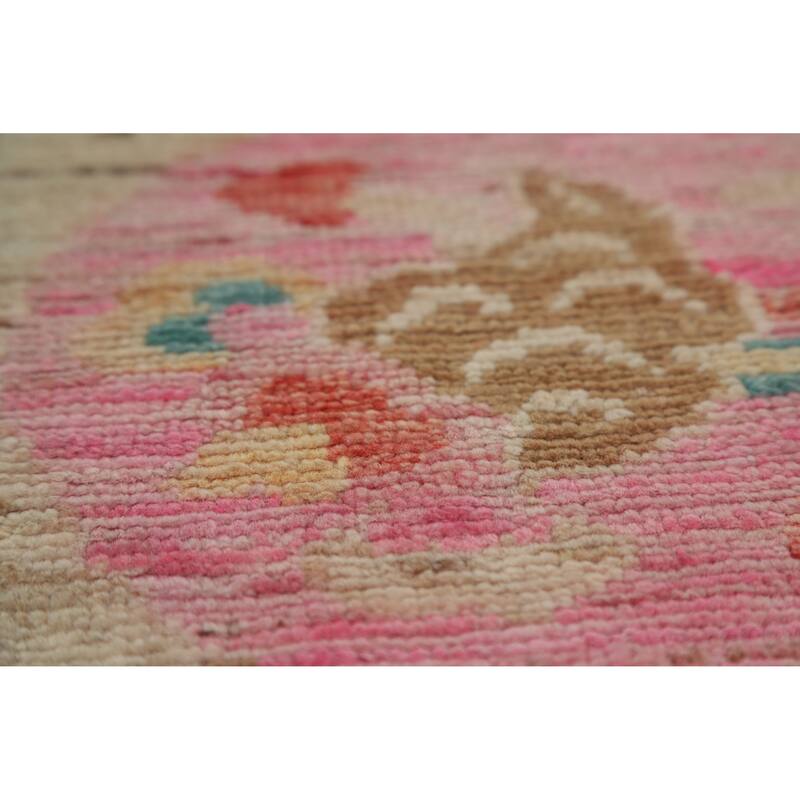 Hand Knotted Oriental 100% Wool Carpet Traditional Floral Navy Blue & Blues Art Deco Area Rug - 11' 10'' X 9' 1''