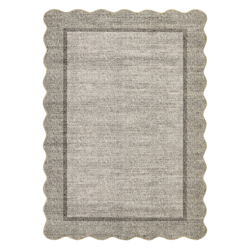 Garvee Scallop Solid Washable Area Rug