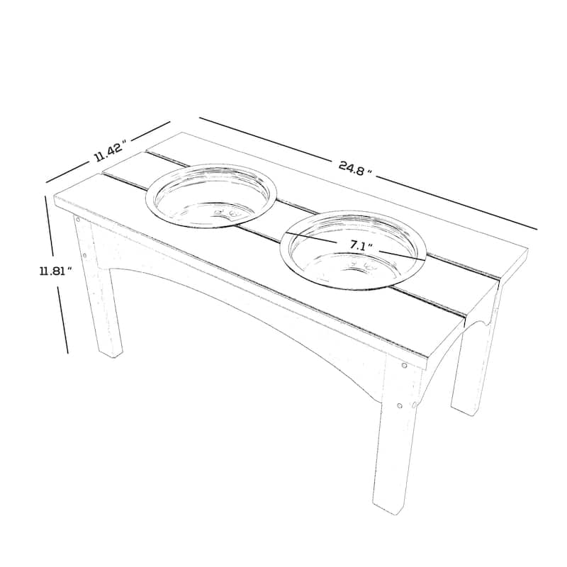 Polytrends Elevated Pet Feeder with Stainless Steel Bowls - N/A