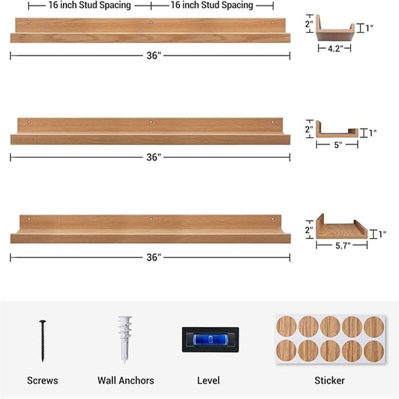 36 Inch Floating Shelves - 4.13"D x 36"W x 2"H