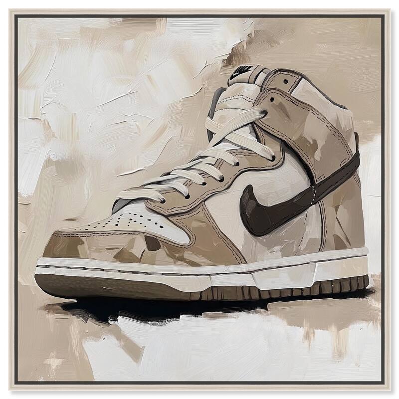 Light Tans Sneaker Canvas by Art Remedy - Silver - 24" x 24"