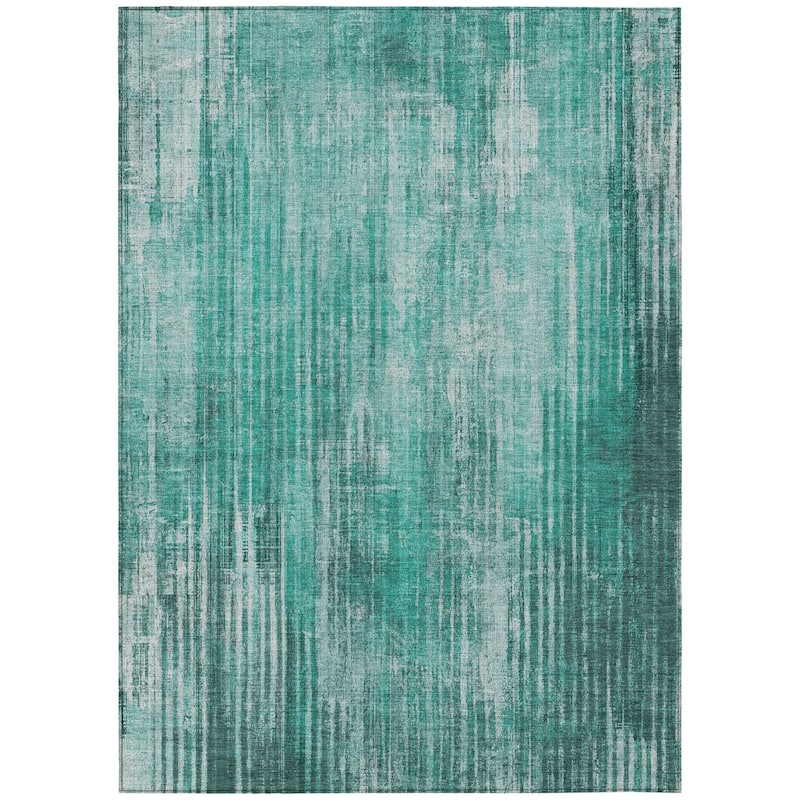 HomeRoots Striped Transitional Rectangle Outdoor Rug