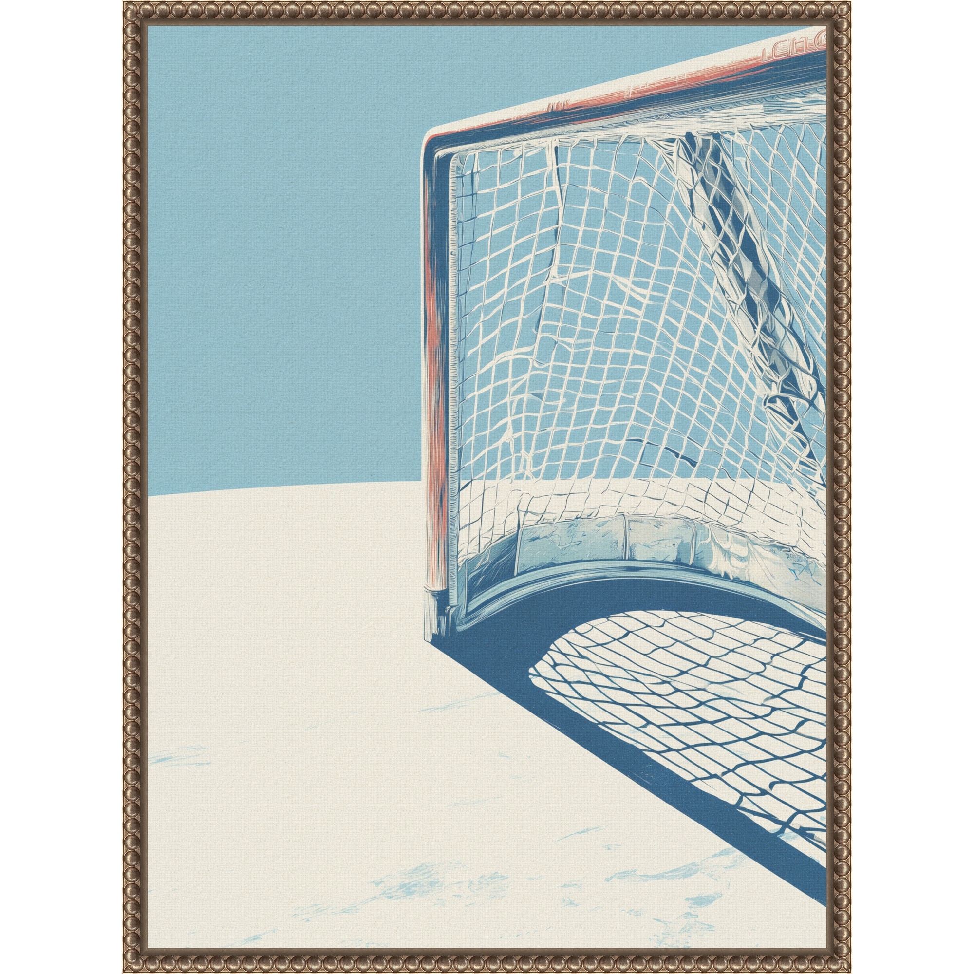 Ice Hockey Goal by Andreas Magnusson (18 x 24 in.), Framed Canvas Wall Art Print