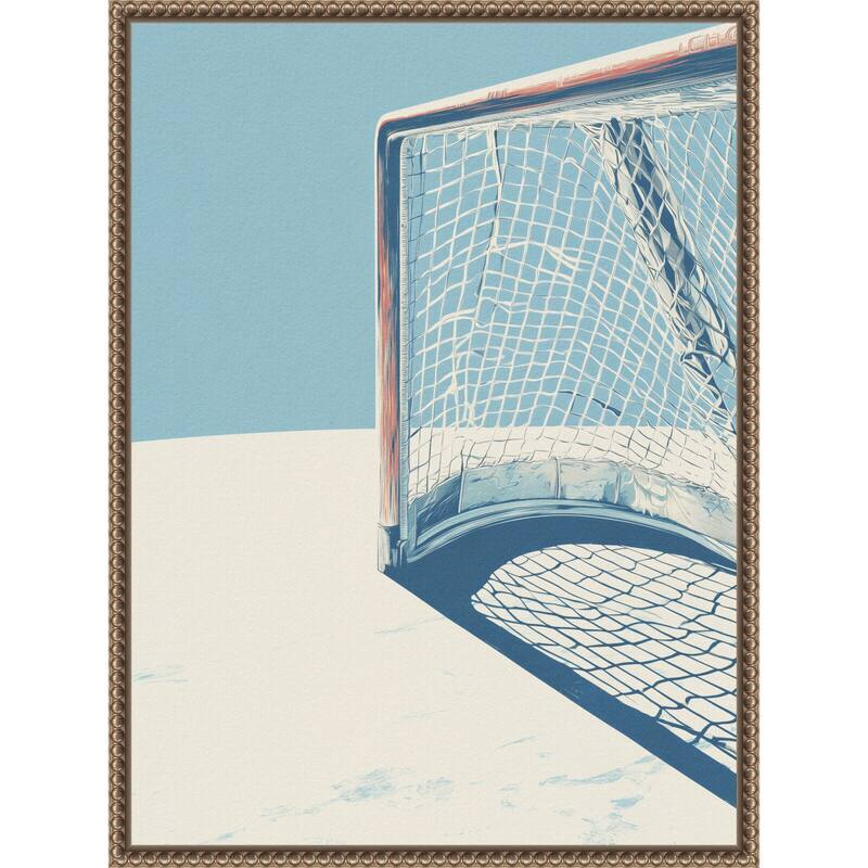 Ice Hockey Goal by Andreas Magnusson (18 x 24 in.), Framed Canvas Wall Art Print