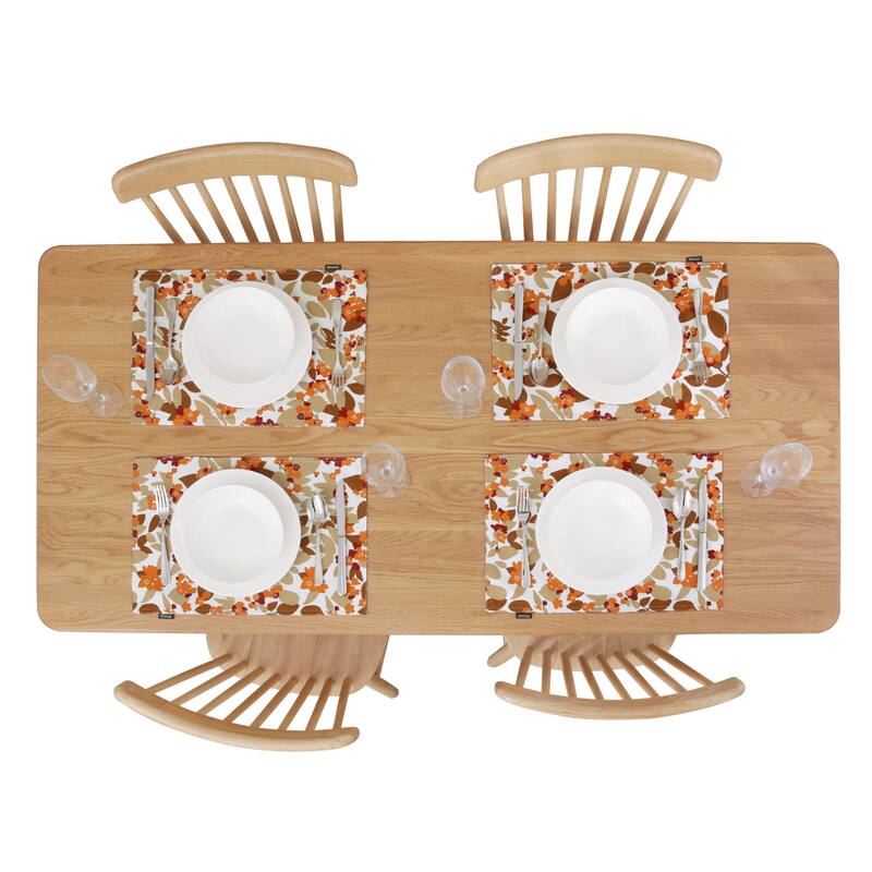 Deconovo Waterproof Oxford Floral Placemats ( Pack of 4)