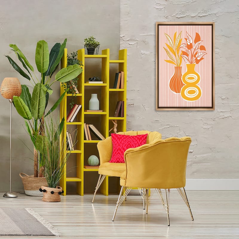 Stupell Orange & Yellow Vases Framed Floater Canvas Wall Art Design By Martina Pavlova