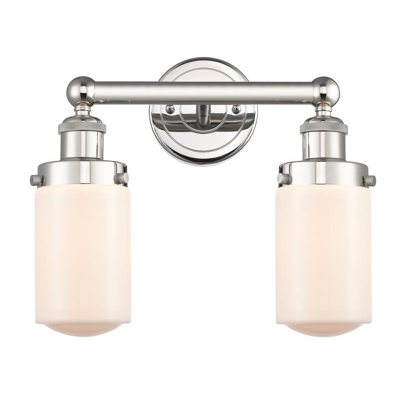 Innovations Lighting 616-2W-10-16 Dover Vanity Dover 2 Light 16" Wide - Polished Nickel / Matte White