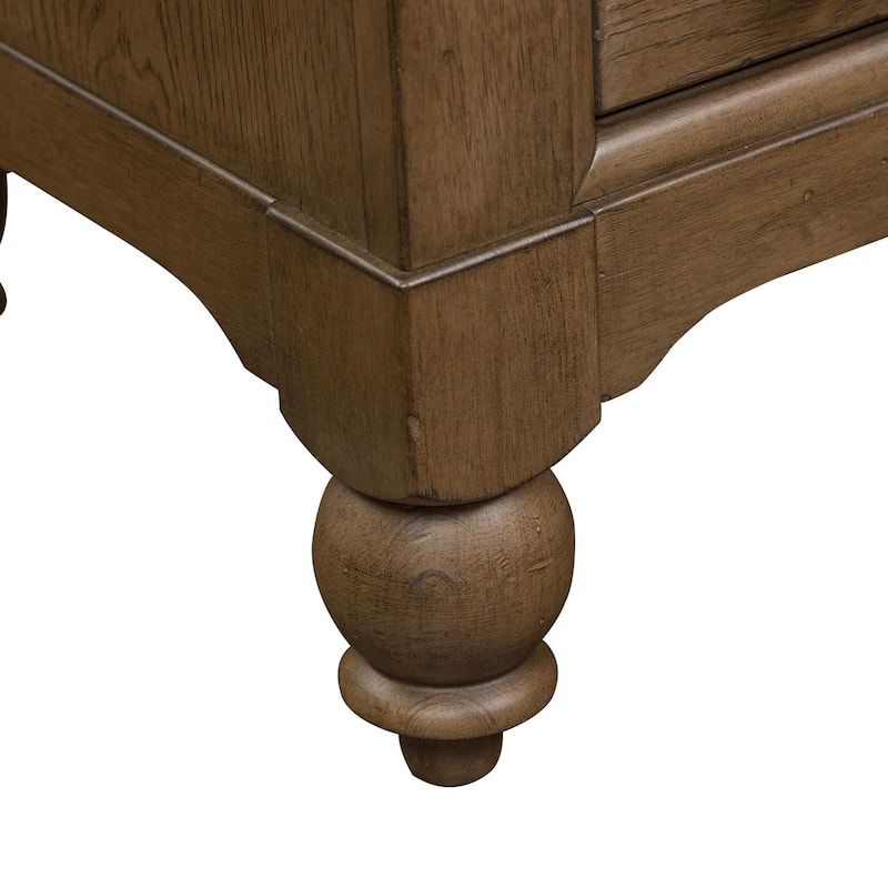 Americana Farmhouse Dusty Taupe Bedside Chest with Charging Station