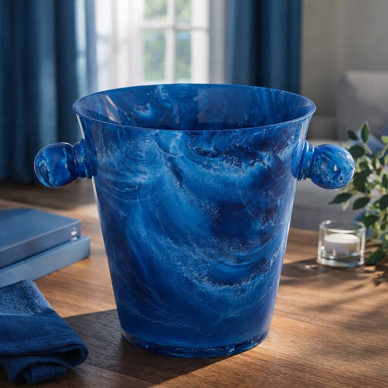 Blue Resin Ice Bucket w/Handles