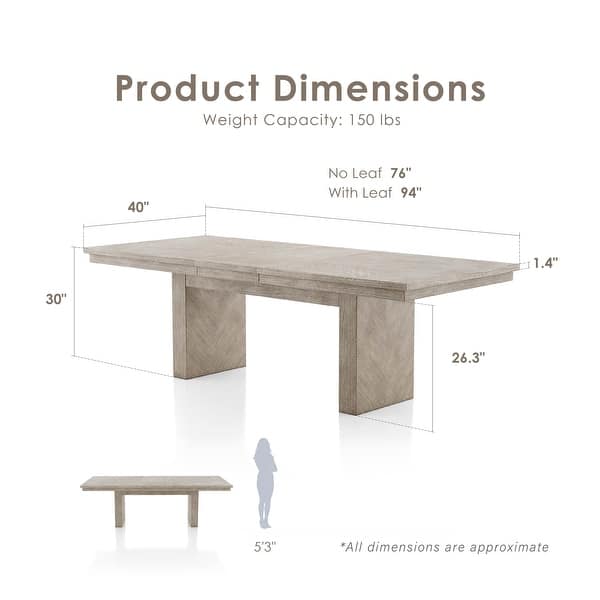 Furniture of America Yetaria Modern Farmhouse Distressed 94-inch Wood Extendable Dining Table
