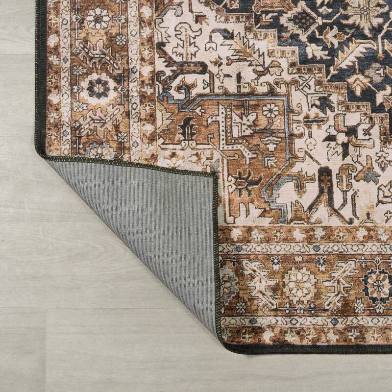 JONATHAN Y Kingdarr Mid-Century Medallion Chenille Machine-Washable Area Rug