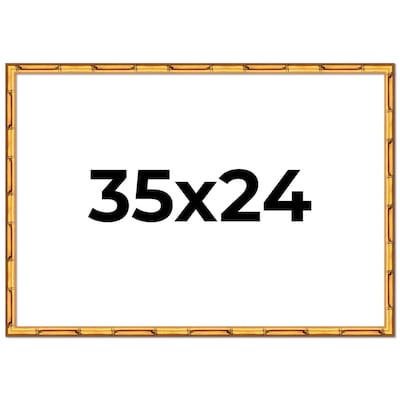 35x24 Frame Gold Bamboo Picture Frame Modern Photo Frame Includes UV Acrylic Shatter Guard Front Acid Free Foam Backing Board