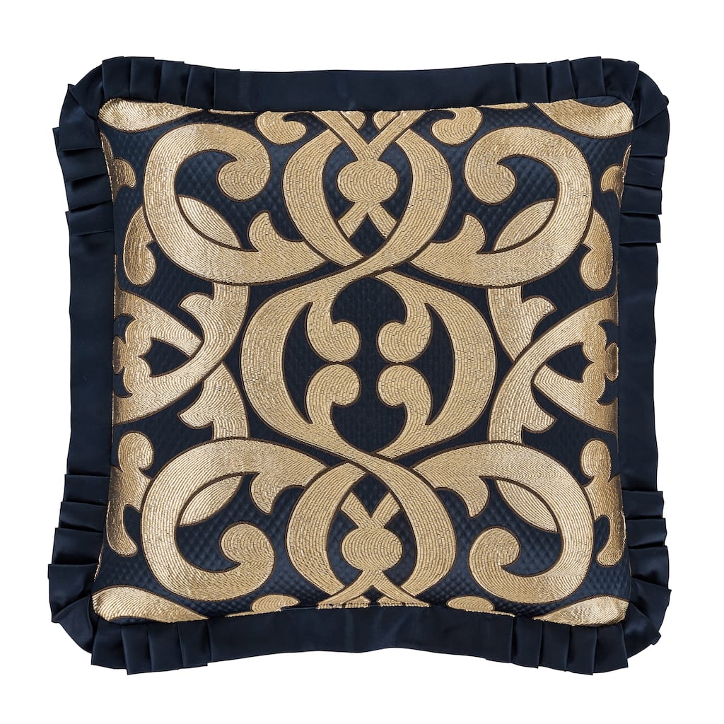 J. Queen New York Biagio 20" Square Embellished Decorative Throw Pillow.