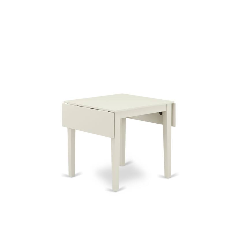 East West Furniture Dinette Set Consists of a Rectangle Dining Table and Upholstered Chairs, Linen White (Pieces Options)