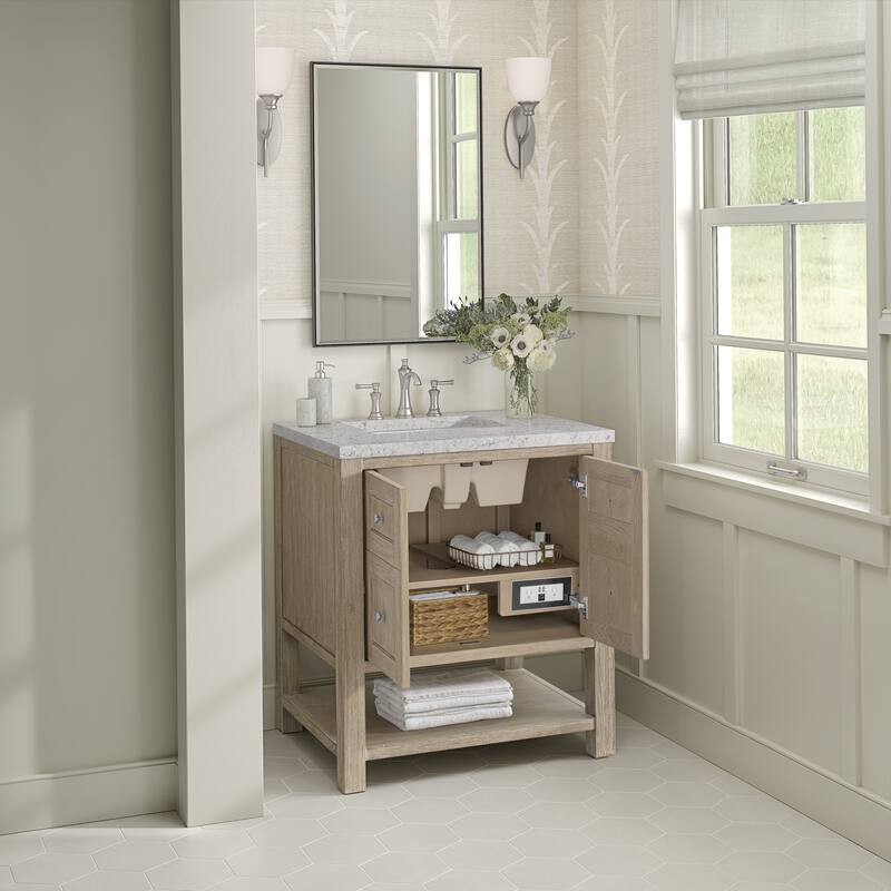 James Martin Vanities Breckenridge 30" Single Vanity, Whitewashed Oak