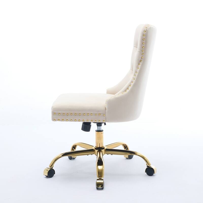 Modern Velvet Upholstered Tufted Button Home Office Chair