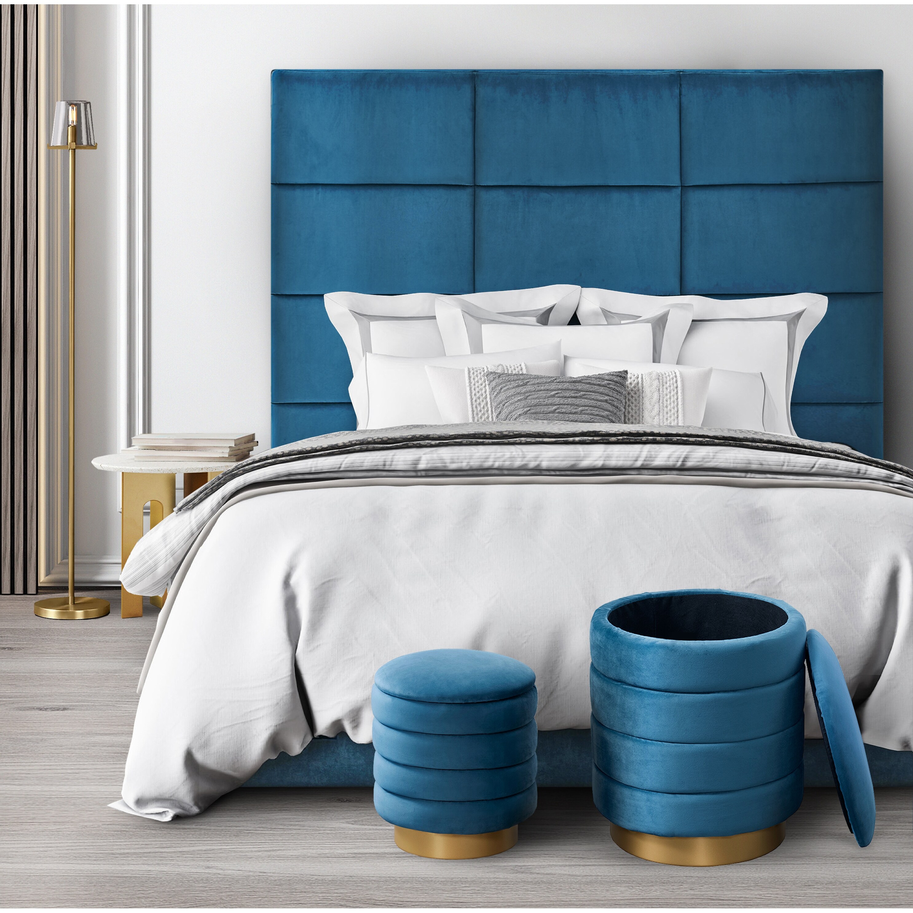 Chic Home Hoana 2 Piece Nesting Storage Ottoman Set Velvet