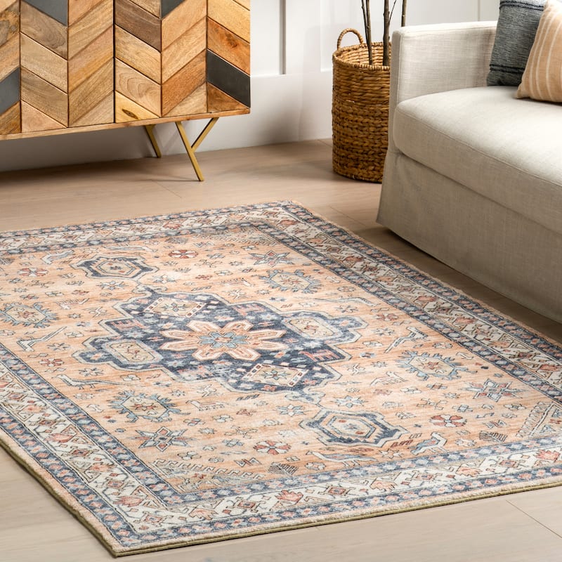 Nuloom Jordan Vintage Medallion Machine Washable Area Rug