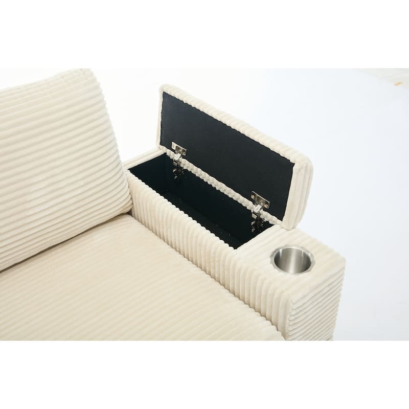 Combination Modular Convertible Sectional Sofa Bed Set,Armrest Storage,Stainless Steel Cup Holder,Usb,Deep Seat